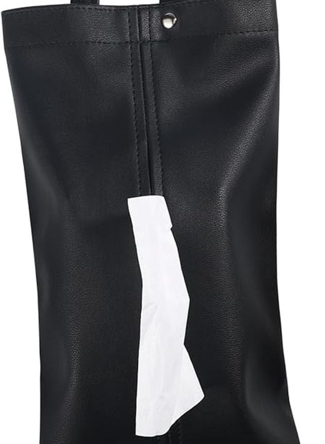 حامل علبة المناديل الجلدية الفاخر للسيارة مع قاعدة غير قابلة للانزلاق وسهلة لإعادة الملء وتصميم قابل للإزالة - Image 1